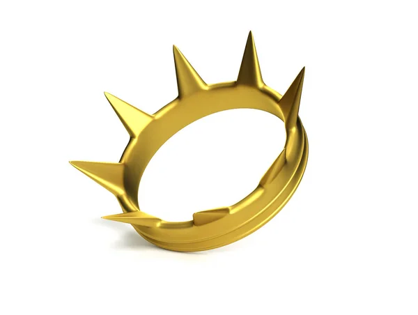 Golden Crown Isolated White Rendering Clipping Path — Stock Photo, Image