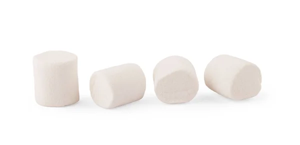 Rekaman Makanan Marshmallow Pada Latar Belakang Putih — Stok Foto