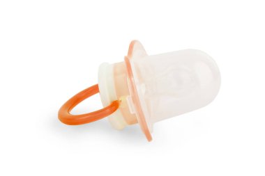 Emzik beyaz üzerine izole edilmiş. Pembe bebeğin emziği beyaz arkaplanda izole edildi.