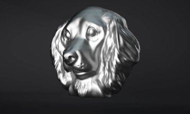 3D render köpek şekilli cocker spaniel anahtarlık