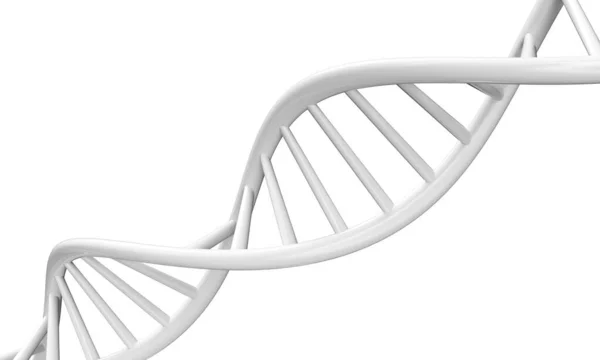 Koncept Biochemie Molekulou Dna Izolovanou Bílém Pozadí Vykreslování — Stock fotografie