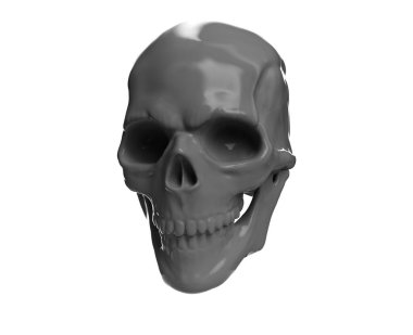 Çenesi Açık Kurukafa Sol 3d oluşturma