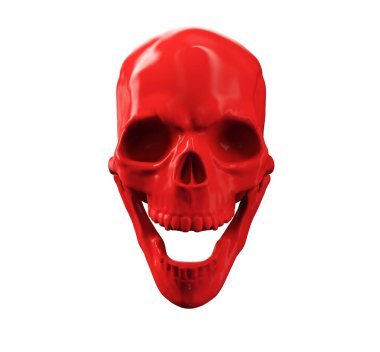 Çenesi Açık Kurukafa Sol 3d oluşturma