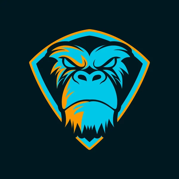 Illustration vektor grafik av gorilla huvud logotyp .Perfekt för e sport, t skjorta, och sport symbol — Stock vektor