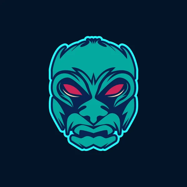 Illustration vector graphic of monster head logo .Perfect for e sport,t shirt,and sport symbol — 스톡 벡터