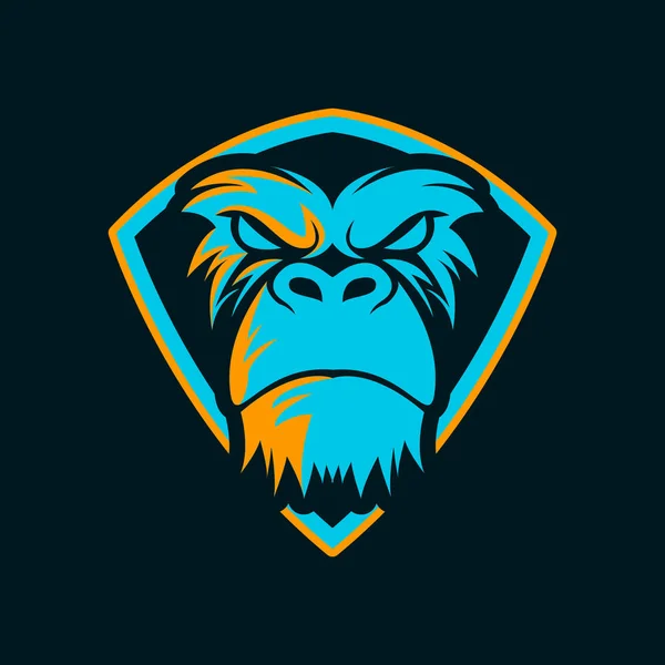 Ilustración gráfico vectorial del logotipo de la cabeza del gorila. Perfecto para e sport, camiseta y símbolo del deporte Vector De Stock