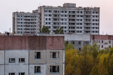 Hayalet kasaba Pripyat Chornobyl bölge terk edilmiş binaların