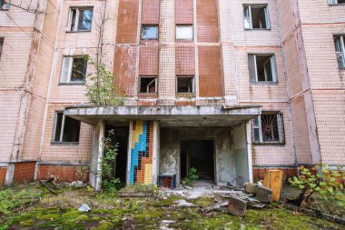 Hayalet kasaba Pripyat Chornobyl bölge terk edilmiş binaların