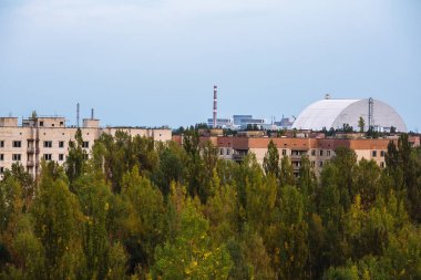 Hayalet kasaba Pripyat Chornobyl bölge terk edilmiş binaların