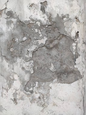 Gri Beton desenli eski duvar arkaplanı. Boyası, çizikleri ve çatlakları var.