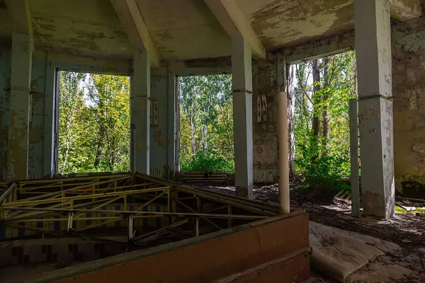 Abandoned Buildings Ghost Town Pripyat Chornobyl Zone Radiation Nuclear Catastrofe — Stock Photo, Image