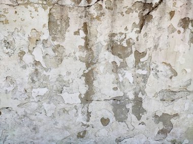 Gri Beton desenli eski duvar arkaplanı. Boyası, çizikleri ve çatlakları var.