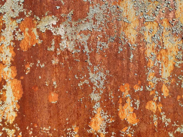 Rusty Metalowy Panel Popękaną Farbą Skorodowany Grunge Metalowy Tło Tekstury — Zdjęcie stockowe