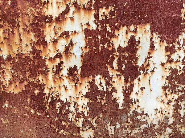 Panel Metal Oxidado Con Pintura Agrietada Textura Fondo Metal Grunge —  Fotos de Stock