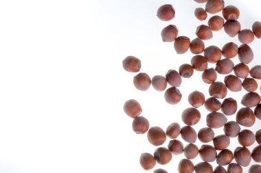 Beyaz bir arka plan üzerinde fındık. İzole