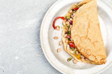 Karabuğday krep. Mexican Quesadilla.