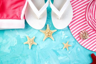 Kadının şeyler aksesuarlar yaz sezonu kümesi. 