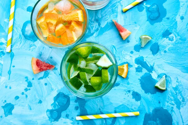 Healthy Detox citrus water or lemonade. — Stock Photo, Image