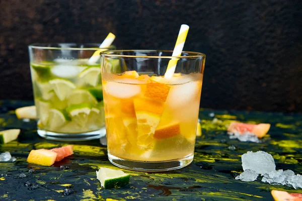 Healthy Detox citrus water or lemonade. — Stock Photo, Image