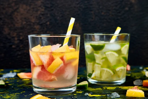 Healthy Detox citrus water or lemonade. — Stock Photo, Image