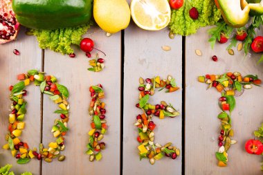 Kelime diyet sebze ve kuruyemiş yapılır. Sağlıklı vegan diyet çiğ gıda.