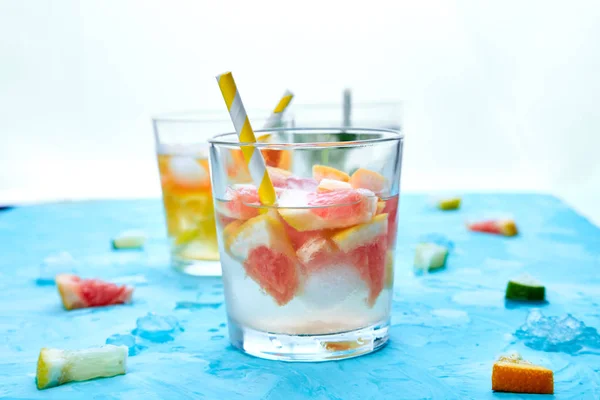 Healthy Detox citrus water or lemonade. — Stock Photo, Image