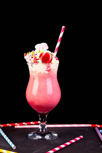 Pink Extreme milkshake with berry rasberry