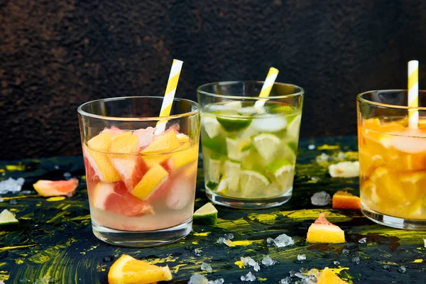 Healthy Detox citrus water or lemonade. — Stock Photo, Image