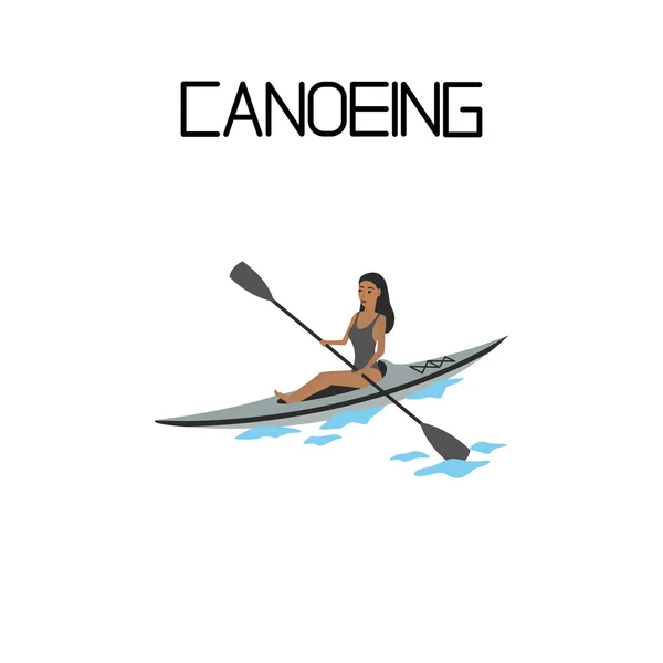 In canoa. sport estremi — Vettoriale Stock