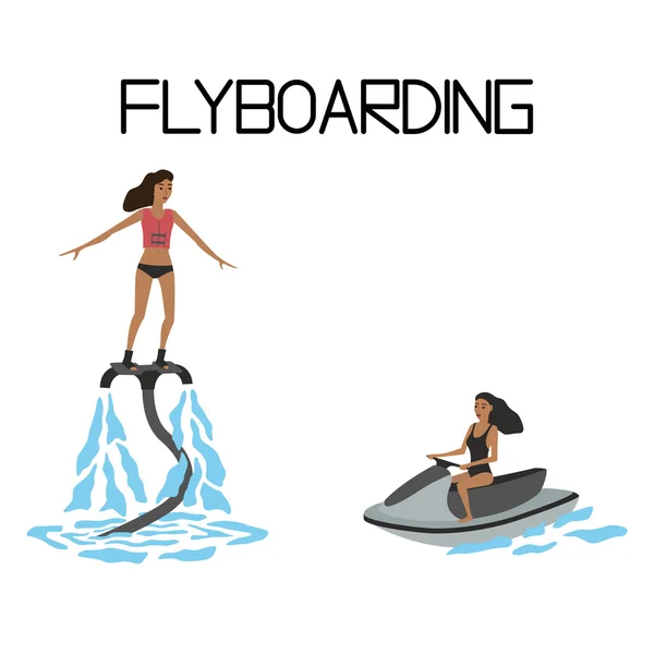 Flyboarding extreme sport — Stock Vector