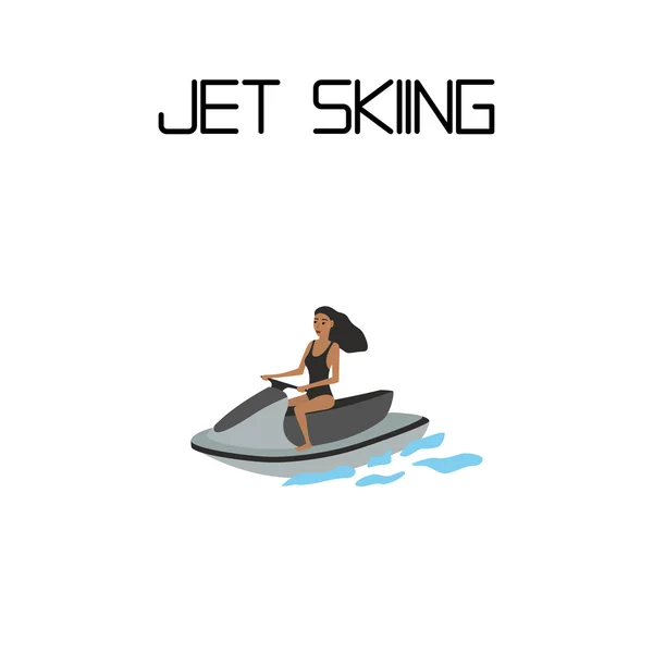 Esquí acuático. deporte extremo — Vector de stock