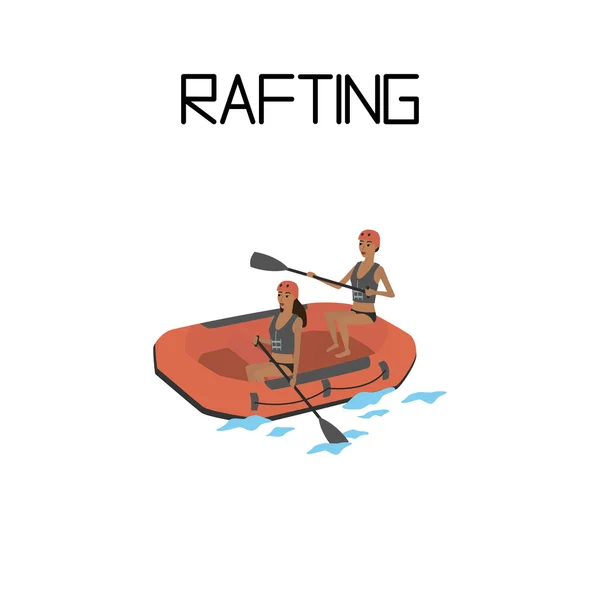 Rafting esporte extremo — Vetor de Stock