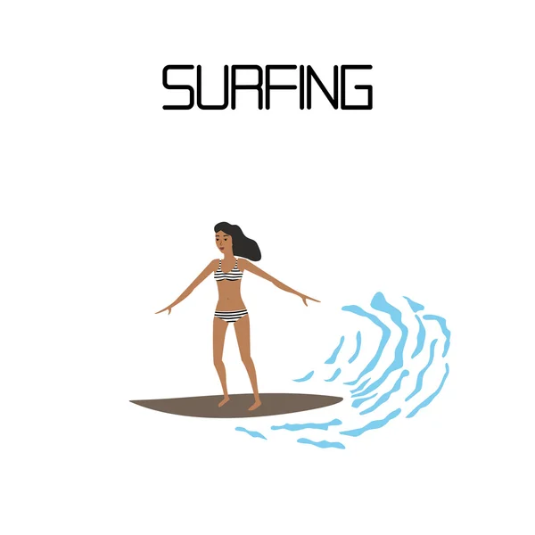 Surfing. extreme sport — Stock Vector