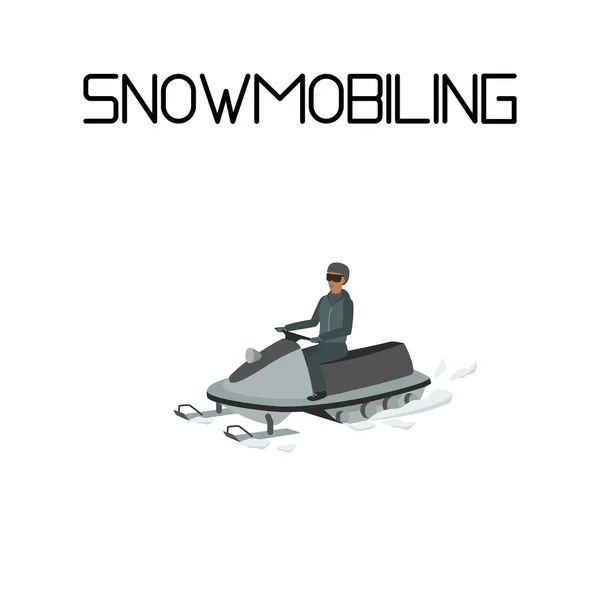 Snowmobiling esporte extremo — Vetor de Stock