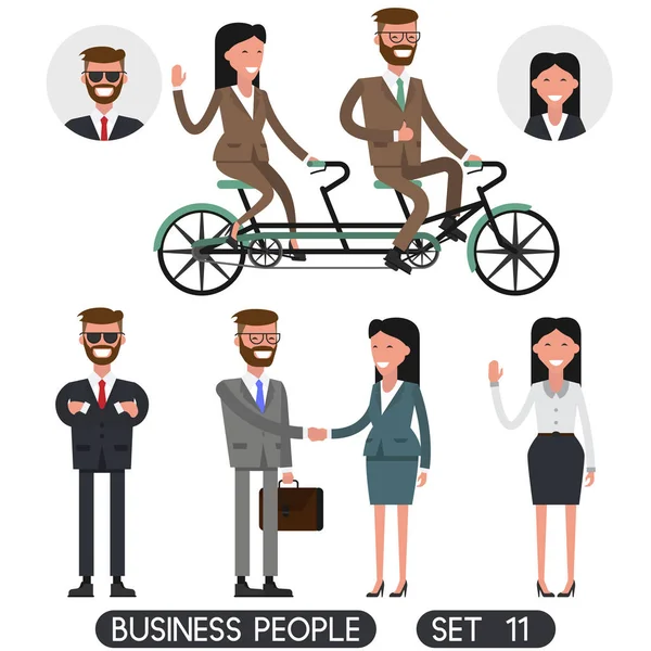 Trabajo en equipo. Gente de negocios conjunto 11 — Vector de stock