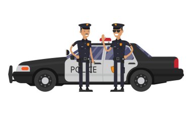 Polis arabası ile memur