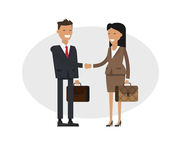 Beyaz arka plan üzerinde el sıkışma ile çalışan insanlar