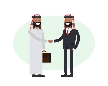 El sıkışma. İş adamları düz