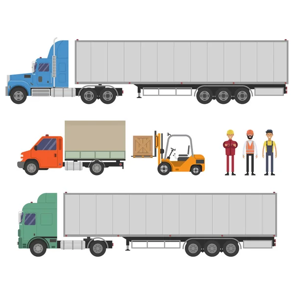 Empilhadeira isolada, caminhão plana — Vetor de Stock