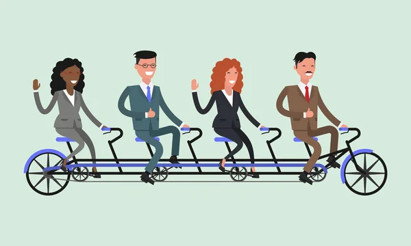 Takım çalışması. İş adamları. Bisiklet tandem binme