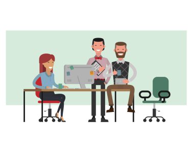 Sahneleri ofiste çalışan iş adamları
