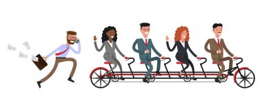 Takım çalışması. Bisiklet tandem binme.