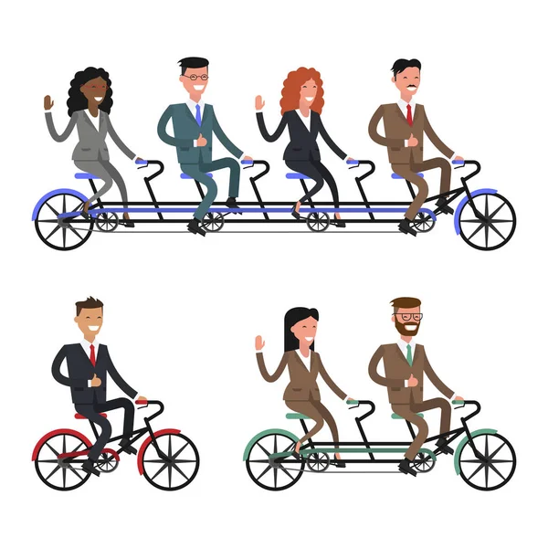 Bisiklet tandem binme. Office insanlar