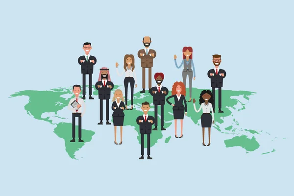  iş adamları bir dünya haritası oluşturma
