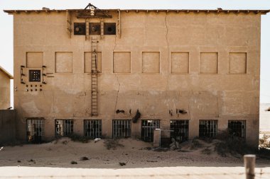 dry wall of an old house with dirt, background with copy space