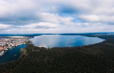 aerial photo of Muggelsee and Friedrichshagen, Kopenick in Berlin Germany clipart