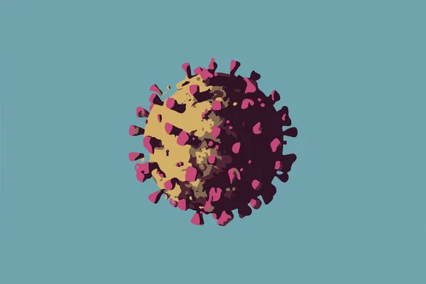 Illustrazione di una cellula virale su sfondo blu — Foto Stock