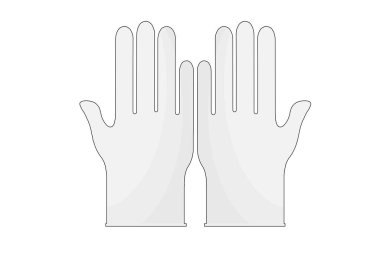 Ameliyat öncesi steril beyaz eldiven.