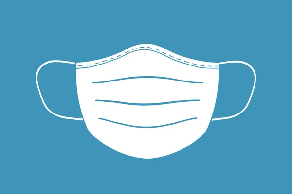 Illustrazione della maschera di protezione della bocca con sfondo blu — Foto Stock