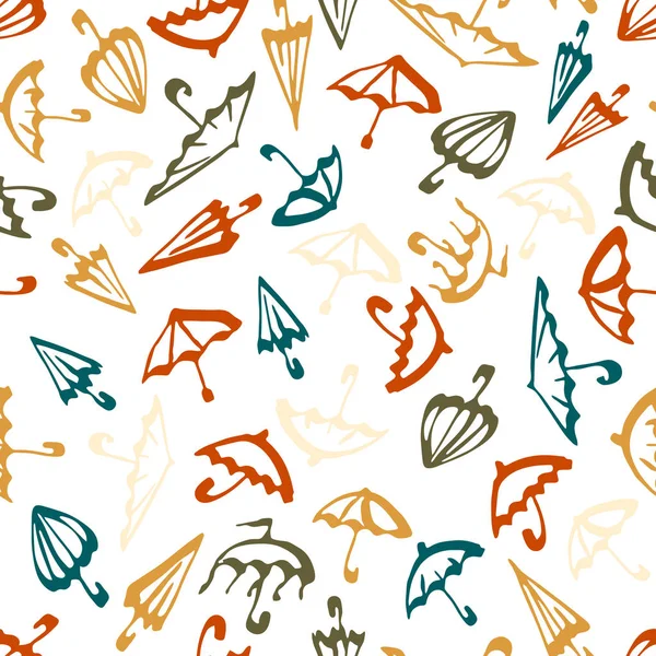 傘デザイン テキスタイルや壁紙のモダンなかわいい色のシームレス パターン. — ストックベクタ